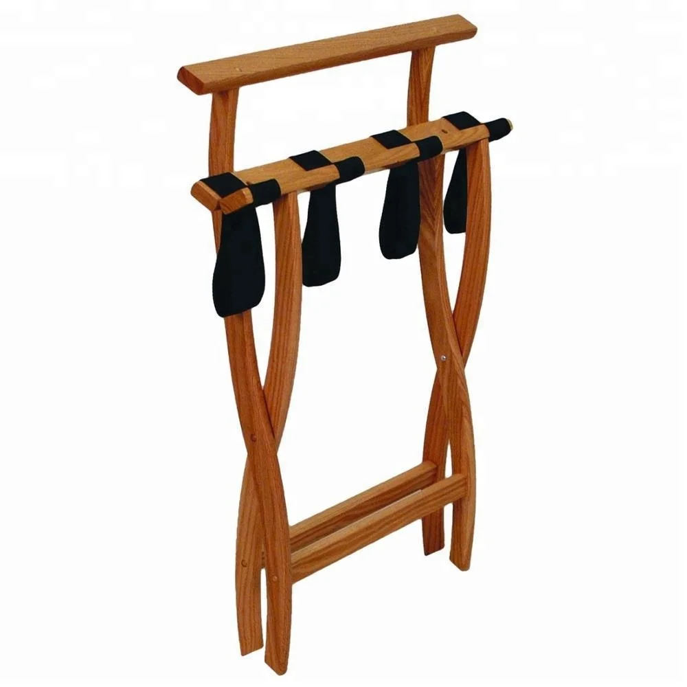 Bamboo Folding Luggage Rack wood Luggage Stand for Suitcase for Home Bedroom Guestroom Hotel Rooms