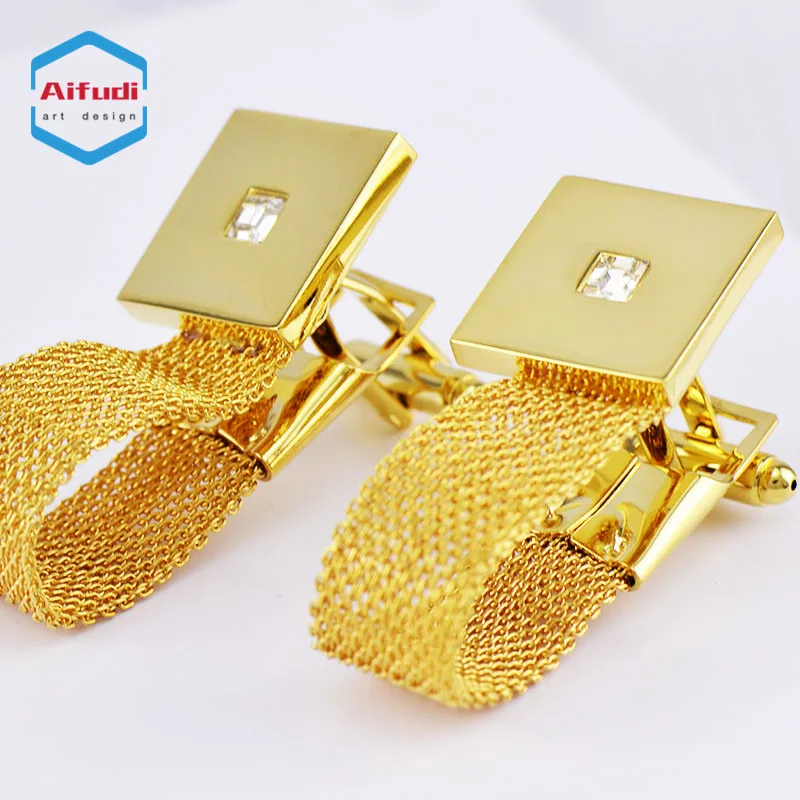 
high quality bulk stainless steel engraved blanks gemstone crystal chain cufflink 