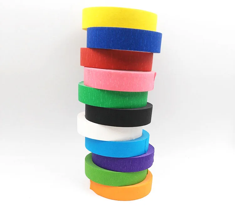 Красочная Скотч для маскировки крепированной бумаги на резиновой основе с легким разрывом художника для автоматической покраски