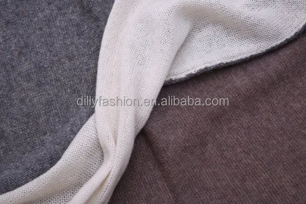 New design 3 layers 3 colors knitted cashmere scarves and shawls