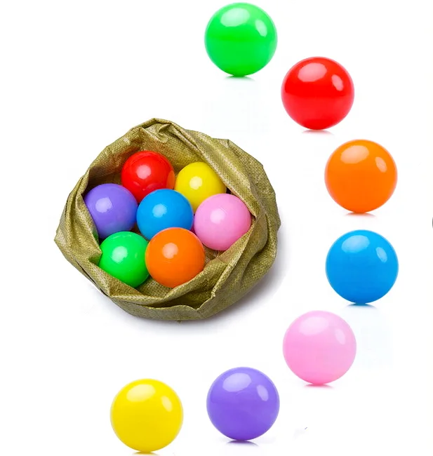 60mm Soft PE  ball Plastic Ball for Outdoor Play Eco-Friendly Ball Pool Toy for Unisex for 5-7 Years & 8-13 Years