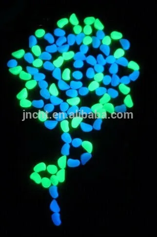 glow in the dark pebble stone blue