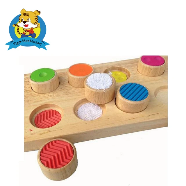 Wooden montessori toy for kids Montessori Wooden Texture Cylinders