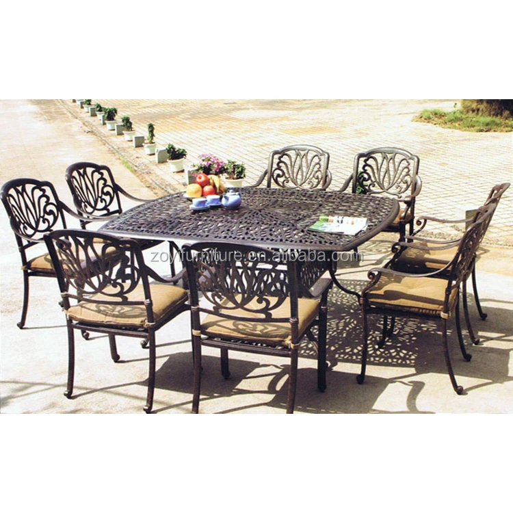 
outdoor patio cast aluminum furniture sets dining table sets cast aluminum chair use for garden 
