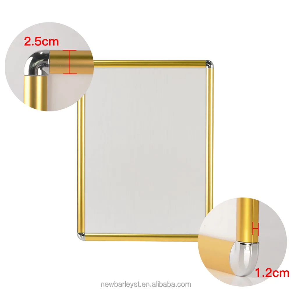 Золотая рамка-постер размером A4 с рамкой 25 мм с уголками или круглыми углами