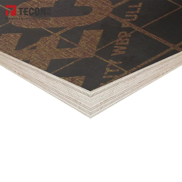 TECON 18mm Brown Film Faced Veneer Wood Calibrated Plywood For Construction
