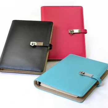 A6 cute diary  leather journal writing notebook 6 ring travel journal cute notebook with metal buckle pen hoop