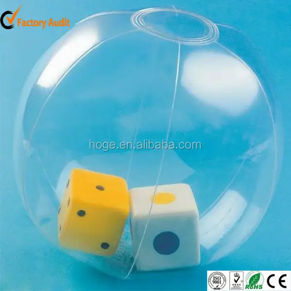Custom transparent PVC inflatable cube inside the beach ball for advertising