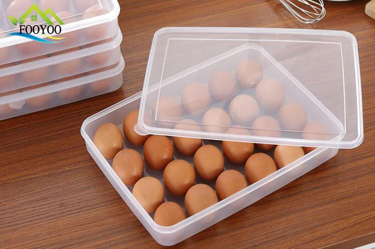 Оптовая продажа, большой прямоугольный 24 яичный лоток, контейнер для хранения, холодильник, пластиковый контейнер для яиц