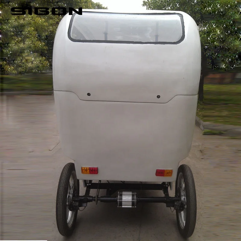 
SIBON B0610108 48v lead acid battery1000w brushless motor hydraulic disc brake 3 seat 300kg pedal enclosed electric tricycle 