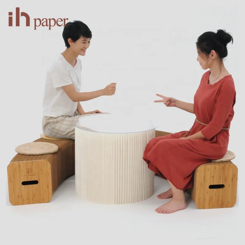 Home Living Room Furniture Ihpaper Brand Kraft Paper Folding Chair From Factory