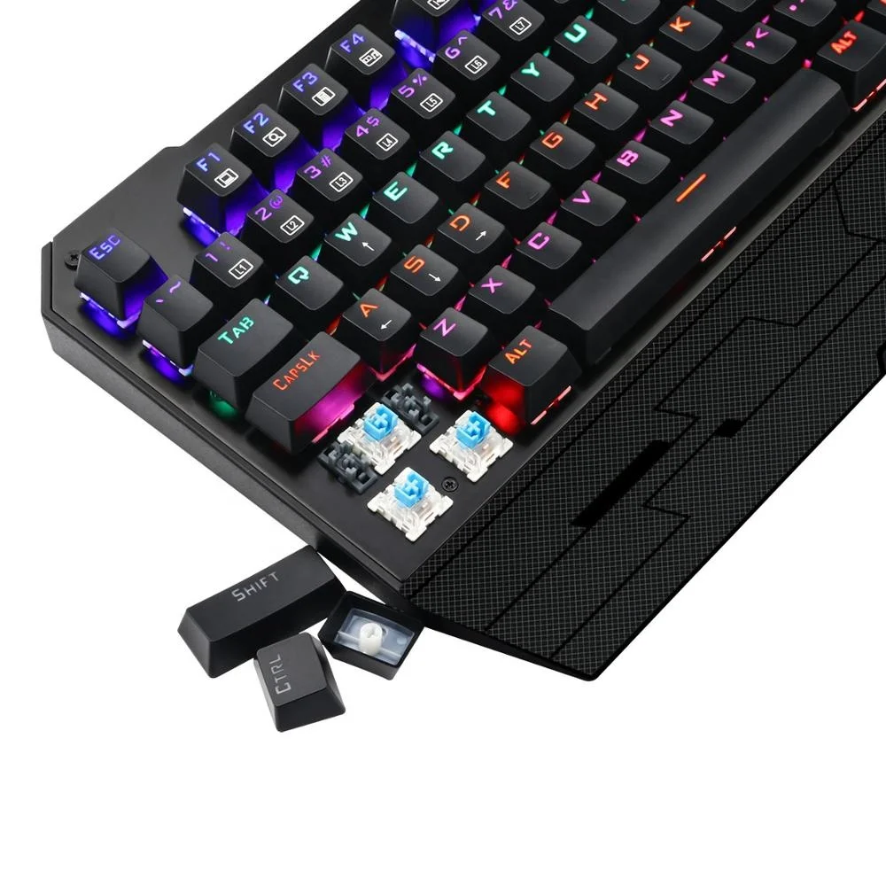 T-Dagger RGB LED Backlit Chroma 104 keys Wired Mechanical Gaming Keyboard With Wrist Rest