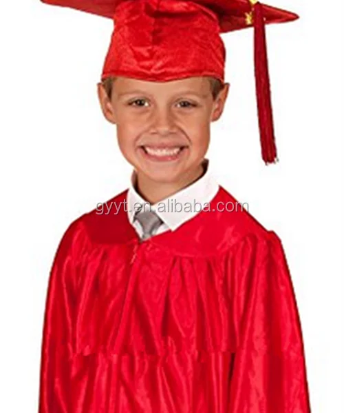 Children Kids Boys Girls Graduation Gown Cloak Cap Hat Fancy Dress Costume