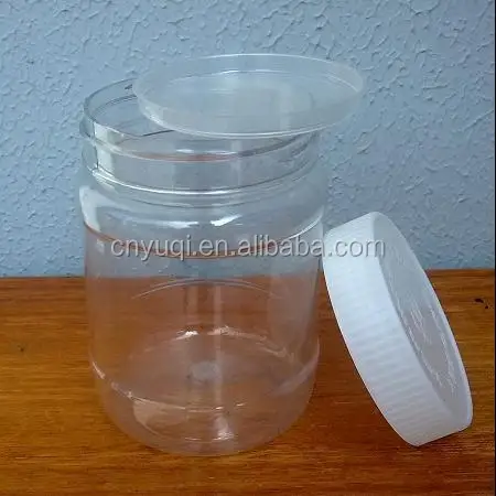 500G 360ML PET Round Honey Jar with Plastic Lid and inner lid