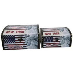USA Flag New York Design Decorative Storage Box