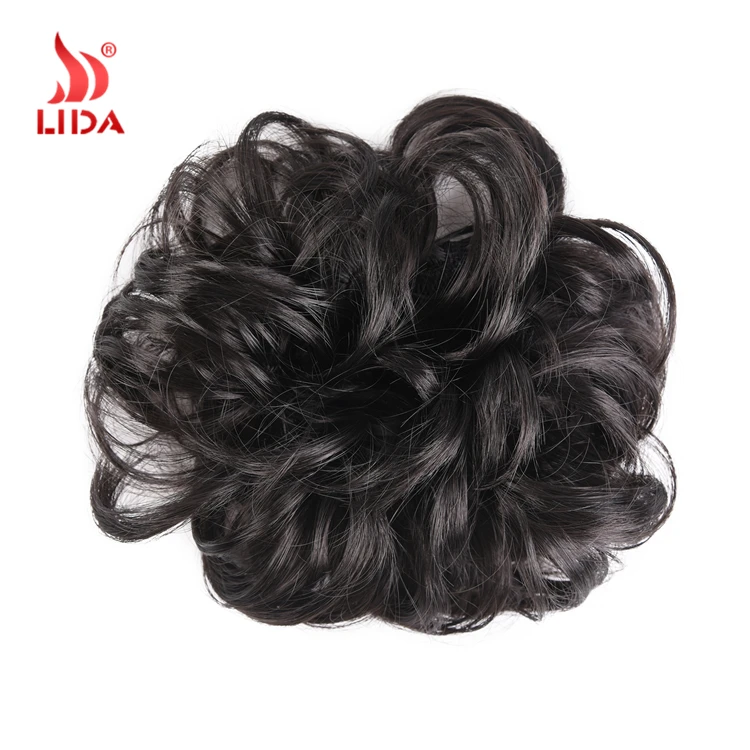 
Lida Curly Chignons Elastic Scrunchies Bun Ribbon Updo Clip In Hairpieces Blonde Brown Chignon bun 