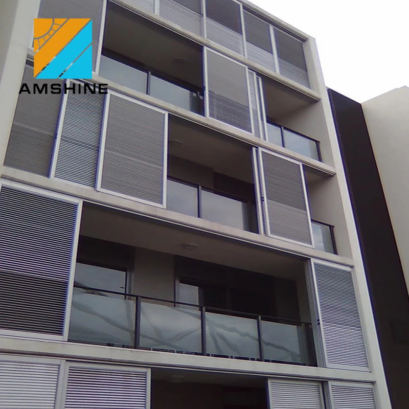 Vertical Opening Facade Design Exterior Aluminium Vertical Louver