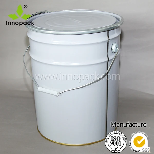 Innopack 18L Steel Pails, 18lt Metal Bucket with Lever Ring Lock Lid