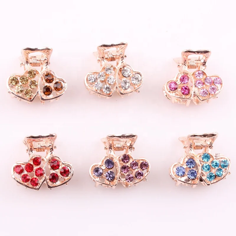 Женские заколки для волос из сплава розового золота со стразами металлические с серебряными кристаллами