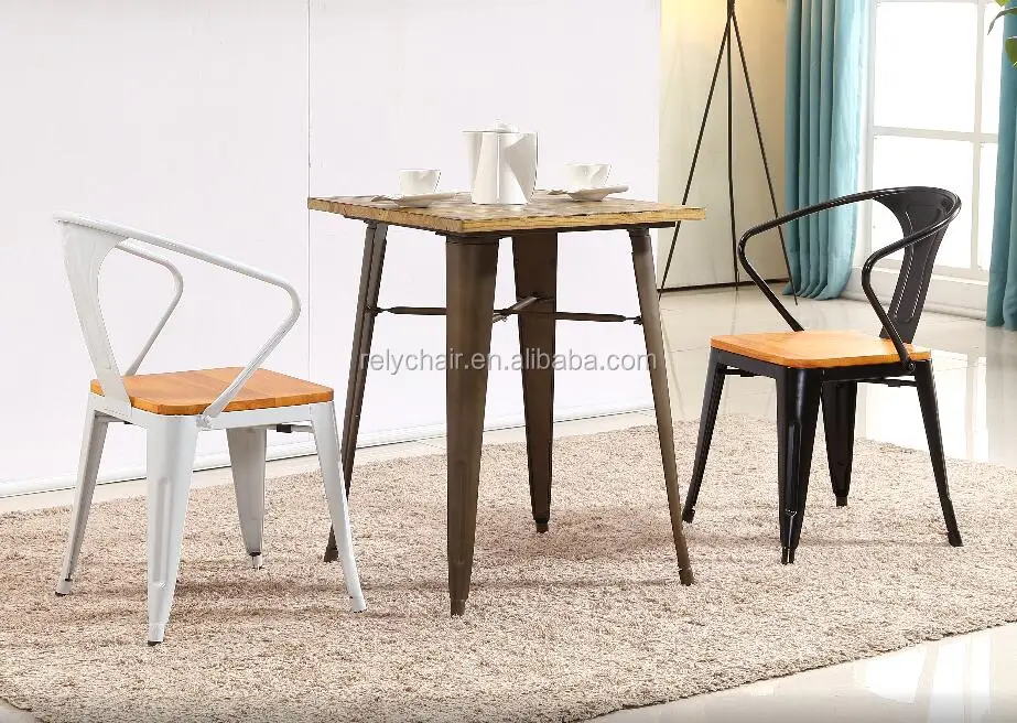 Strong High Quality Metal Iron Restaurant Chair Sets bar Coffee Shop Table and