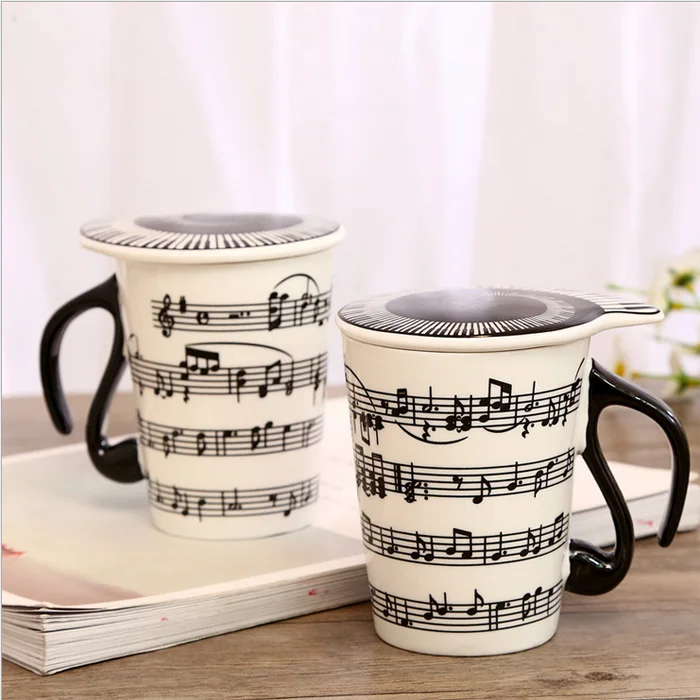 UCHOME Fashion Ceramic Coffee Mug Shapes Music Mug Cup