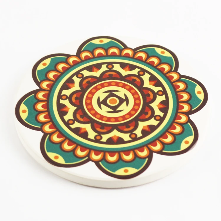 2021 New product unique coaster with cork back custom ceramic coasters for Table Decoration low price supply