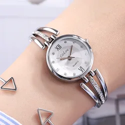 Fashion Ladies Watch Minimalism 25mm Small Dial Bracelet Watch Personality Stainless Steel Quartz Watch With Rhinestones