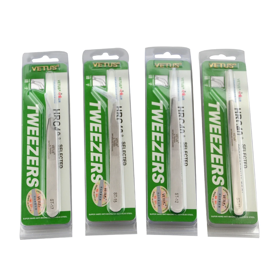 ST-11 ST-12 ST-15 ST-17 алмаз сцепление с поверхностью из нержавеющей стали, объем ресниц пинцет метка частного назначения