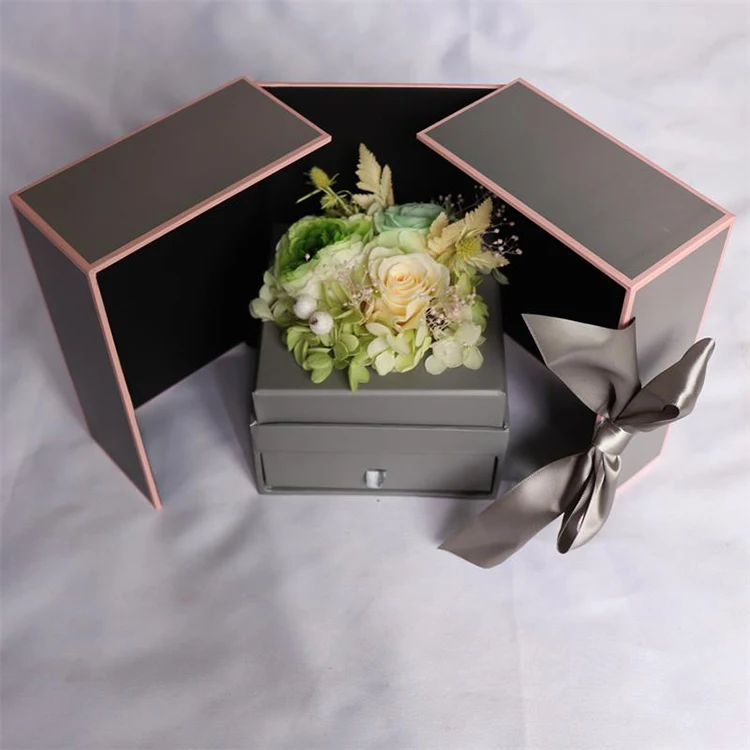 Best Gift Everlasting Real Preserved  Roses Flower With Jewelry Drawer Gift Box