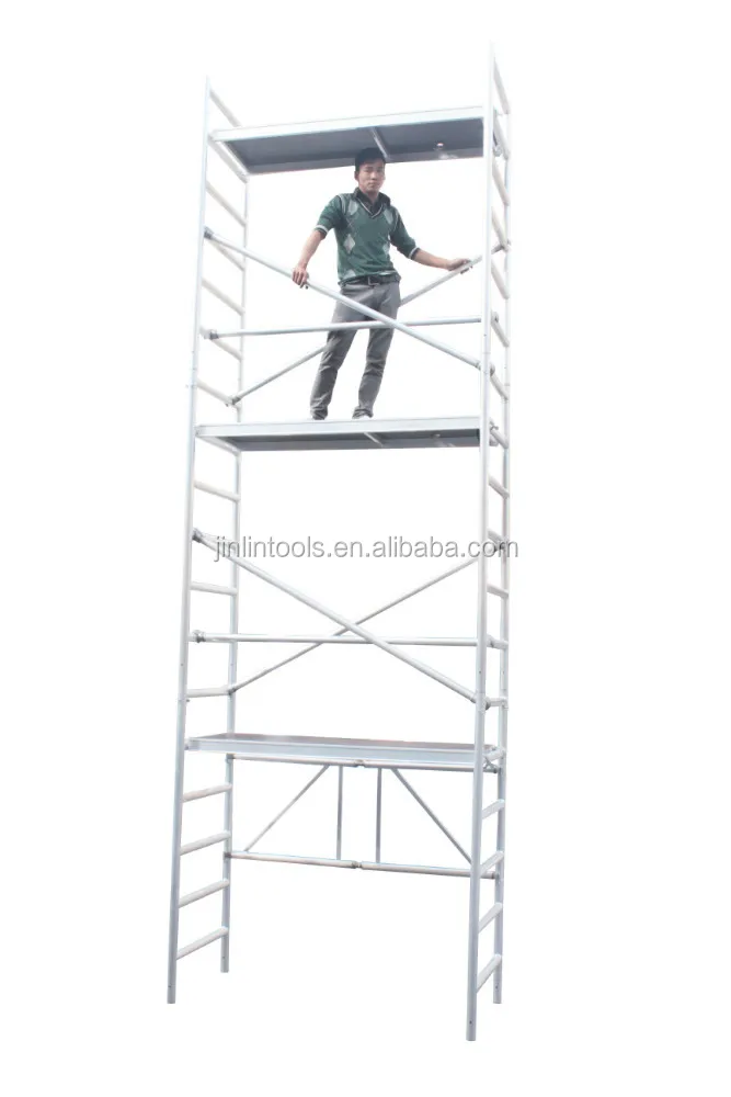 
aluminum building telescopic scaffold with 4 wheels 