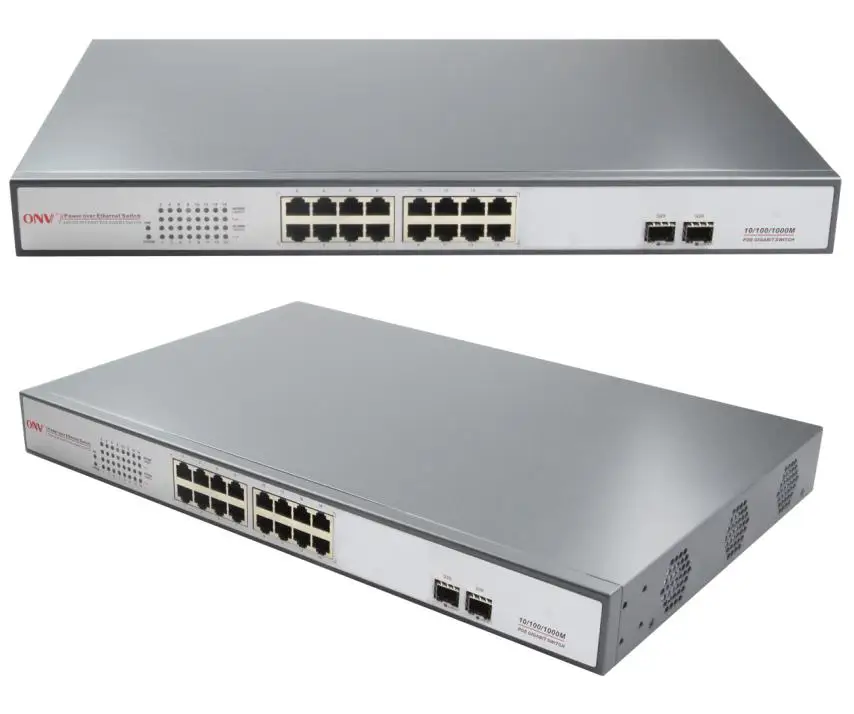 16-порт GIGA POE коммутатор с 8-порт POE