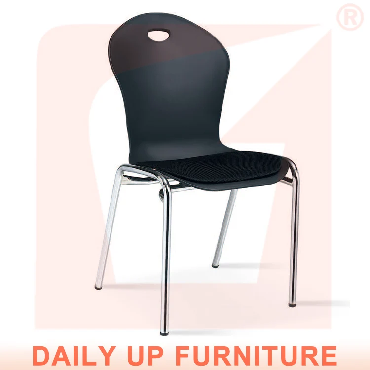 Stackable Plastic Living Room Chair Concise Ergonomic Leisure Chair With Steel Frame For Meeting And Conference