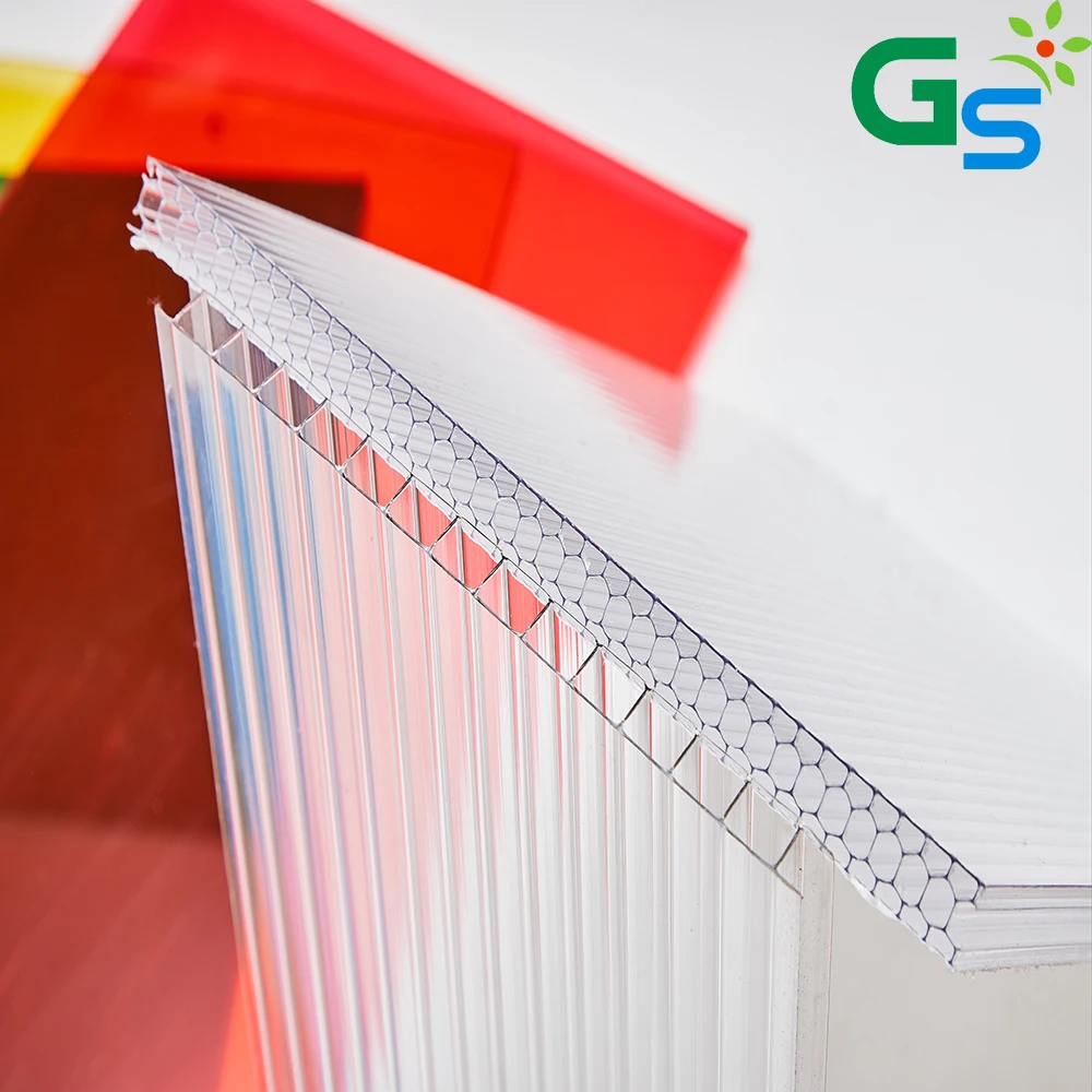 Clear Blue Green Color Polycarbonate Hollow Sheet