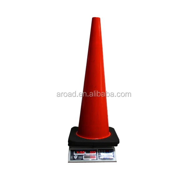 Large PVC plastic triangle 900mm traffic cone for road safety with rubber black base