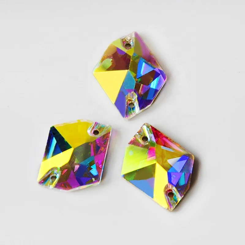 Item 3265  AB Cosmic Sew On Stones Button  Crystal Flatback Strass Sewing Rhinestone For Dresses Decoration