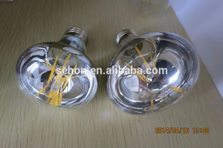 220v Globe Half Silver Mirror Led Filament Light Bulb A19 G80 G95 G125 4w 6w 8w E27