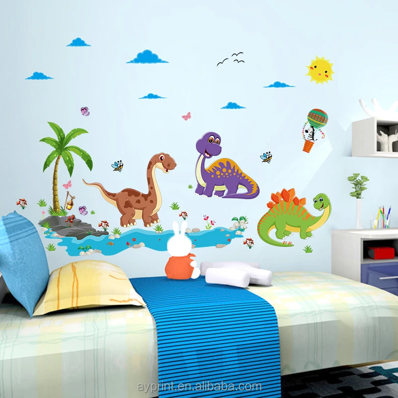 SK9125 Dinosaur Cartoon Animal Wall sticker Kids Nursery DIY decorative removable wall sticker