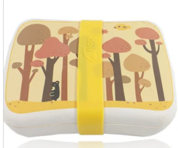 Biodegradable bamboo fiber breakfast lunch box bento food box