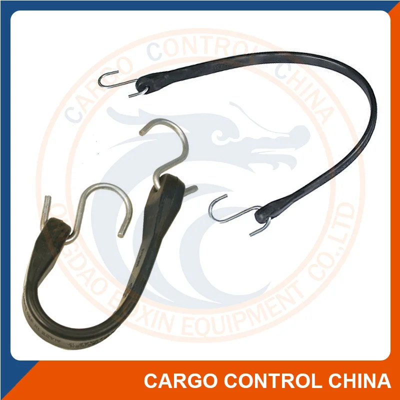 Black EPDM Or Natural Tarp Rubber Strap With Hooks