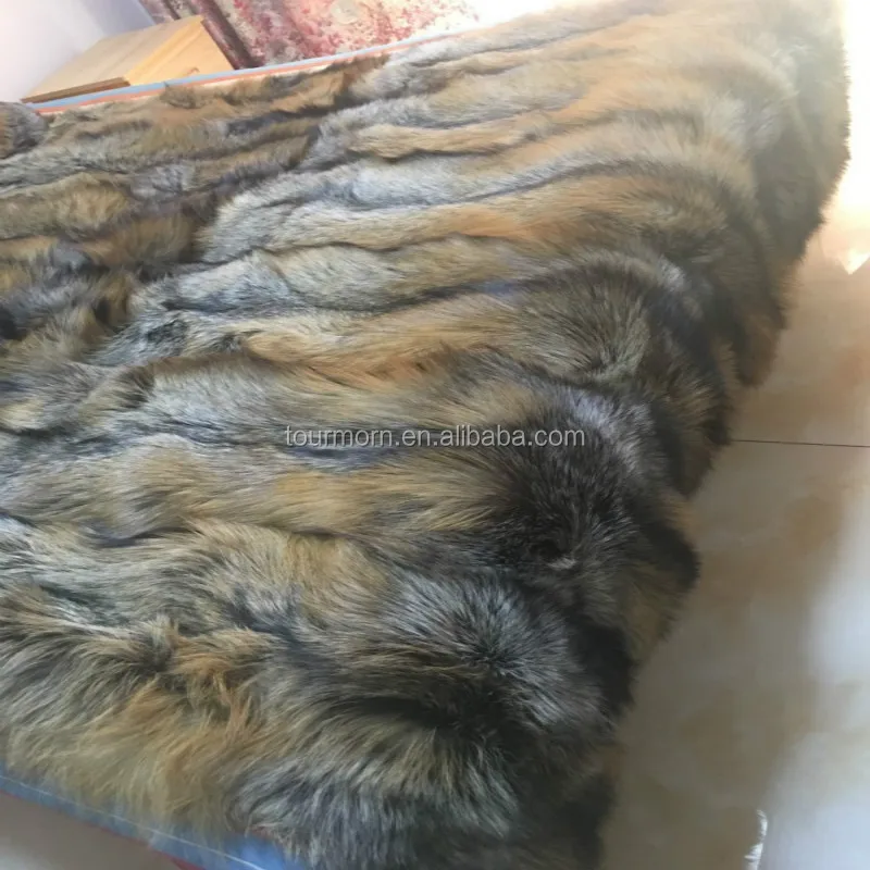 Real fur king size soft fur blanket fox fur bed sheet
