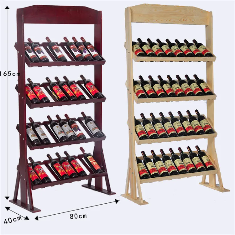 Wooden Wine Liquor Stand Display Rack Supermarket Shelf