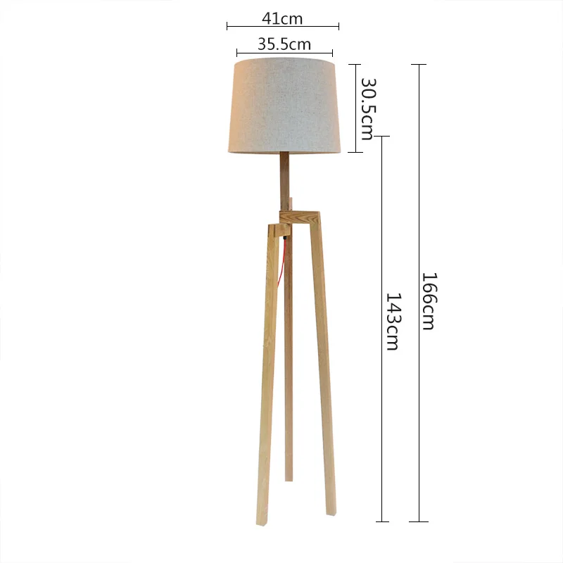 
essentials natural tripod wooden living room floor stand lamp 