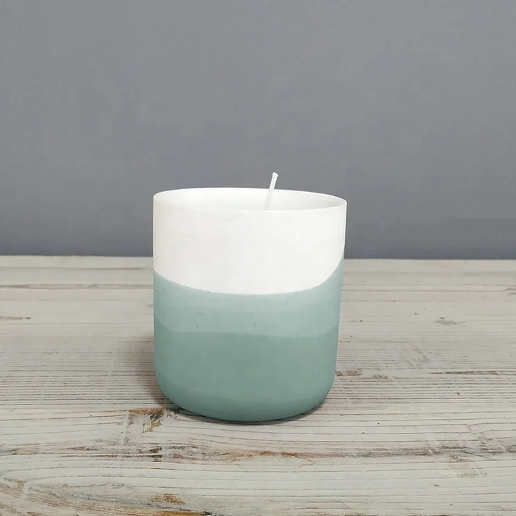 Stained gradient designs matte wholesale unique empty candle container home decoration ceramic candle jars