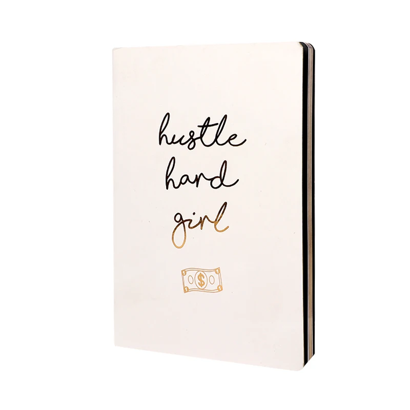 Concise Graceful Hard Cover Custom Hot Stamping Foiling Gold Edge Embossed Gold Cover Composition Notebook