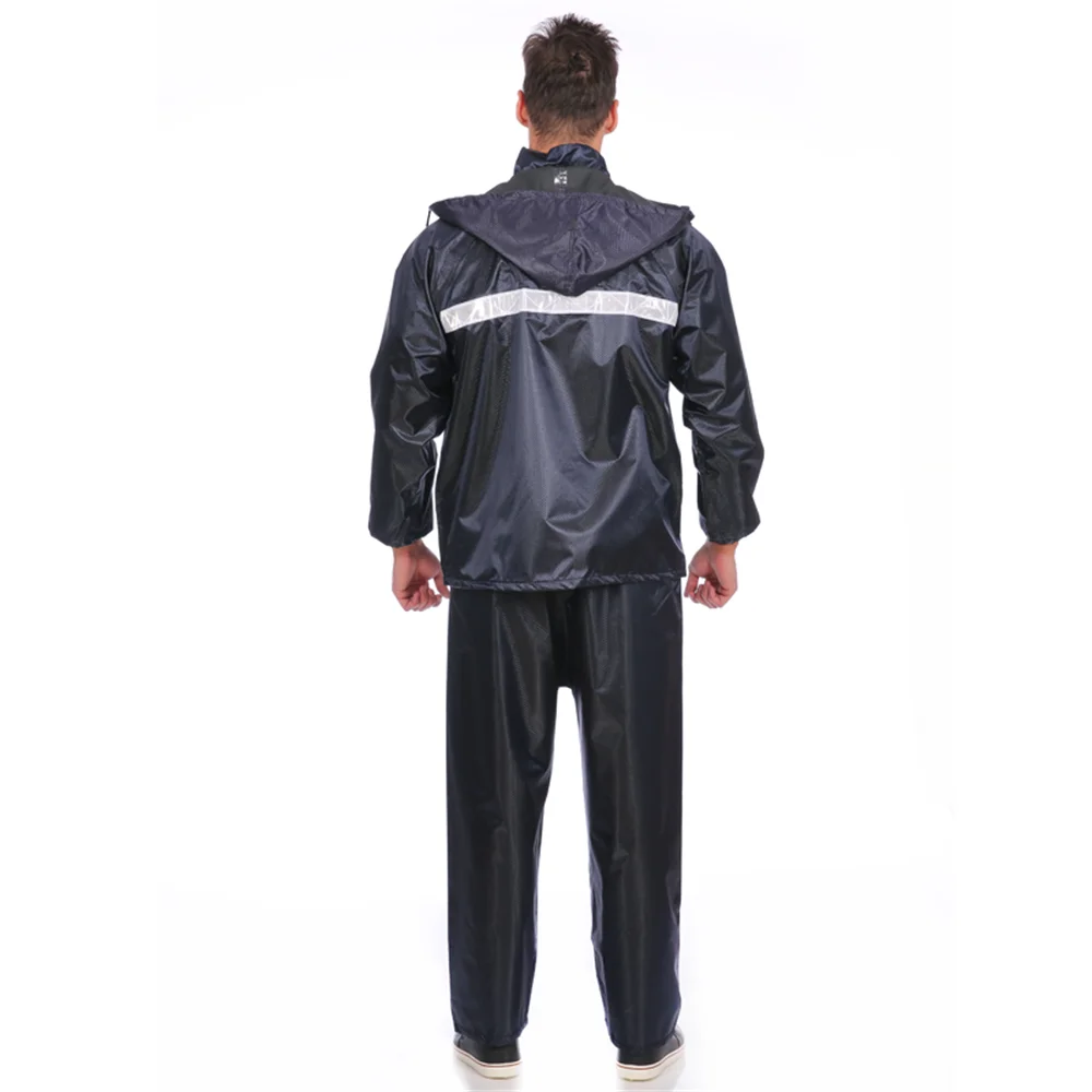 waterproof Breathable mesh cloth two layers durable for men Jacquard Fabric PVC rain suit jacket & trouser suit raincoat
