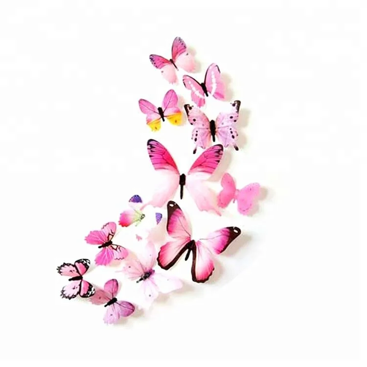 Realistic 12 Pieces 3d butterfly stickers for Home Decoration