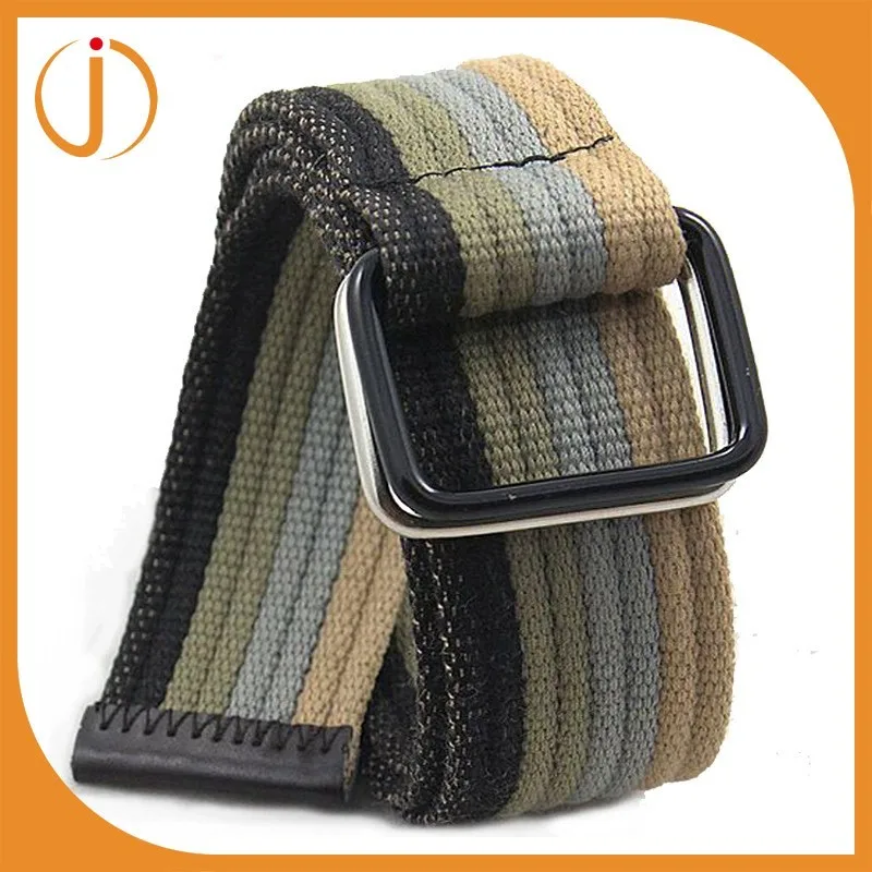 Новая Мода Цветные дизайнер Полосой Пояса Полиэстер Лямки военной Холст Пояса Джинсов Женщин