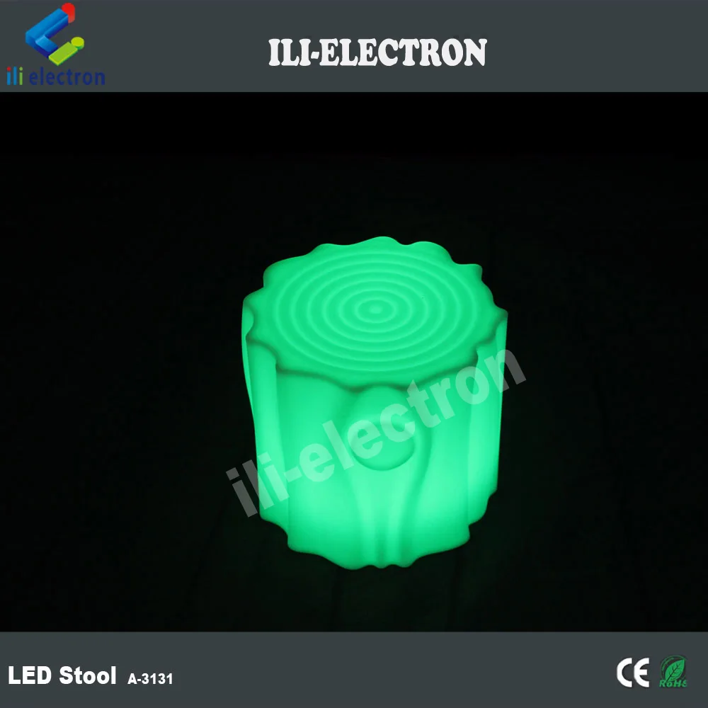 Round Seat illuminated plastic led Bar Stool