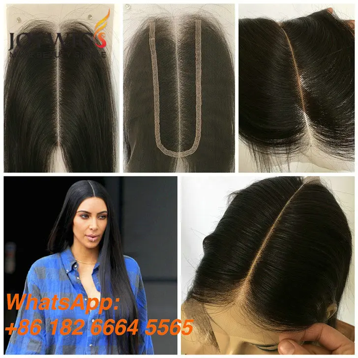  Недорогой Товар застежка из натуральных человеческих волос kim k 2 дюйма x 6 дюймов широкая средняя часть тонкая для черных женщин