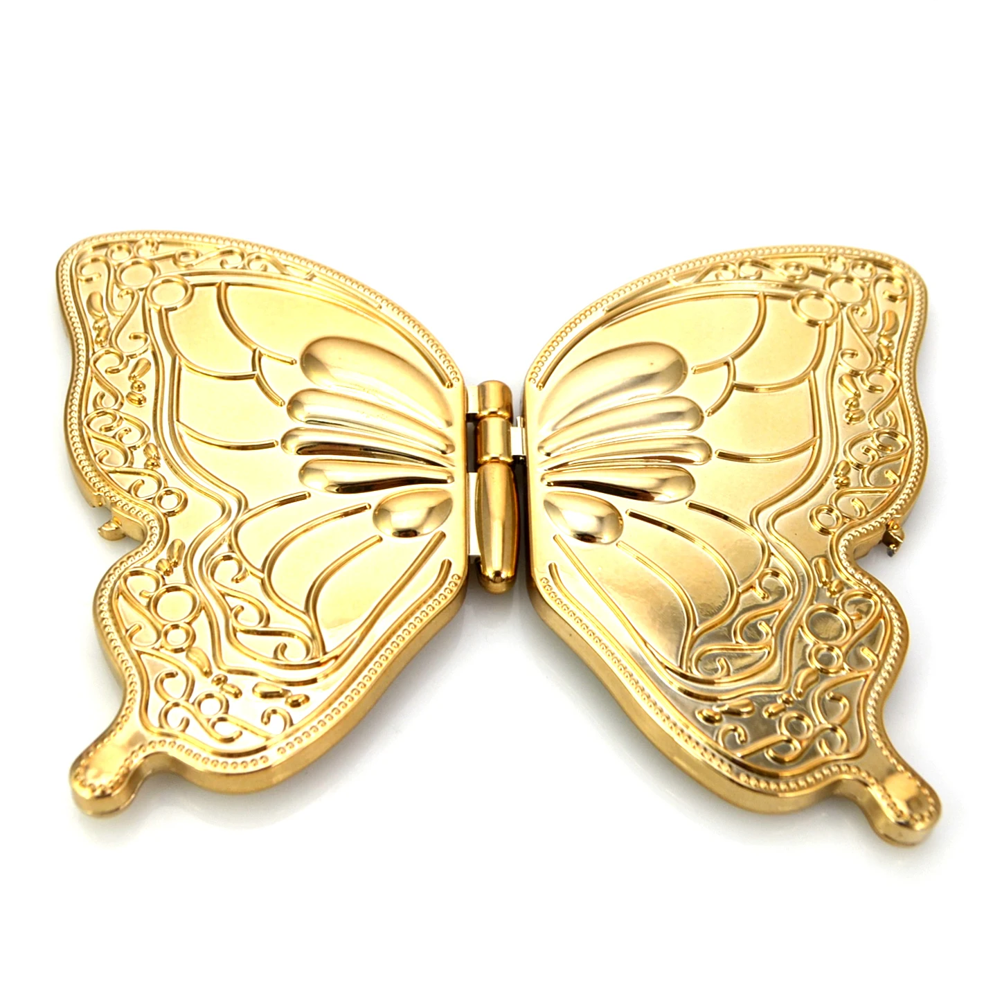 Butterfly Pocket Plastic Mirror Compact Makeup Mirror UV Gold Compact Mirror